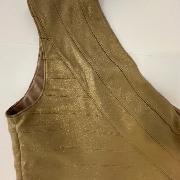 Express gold one shoulder bodycon mini dress size Small NWT - Picture 3 of 7